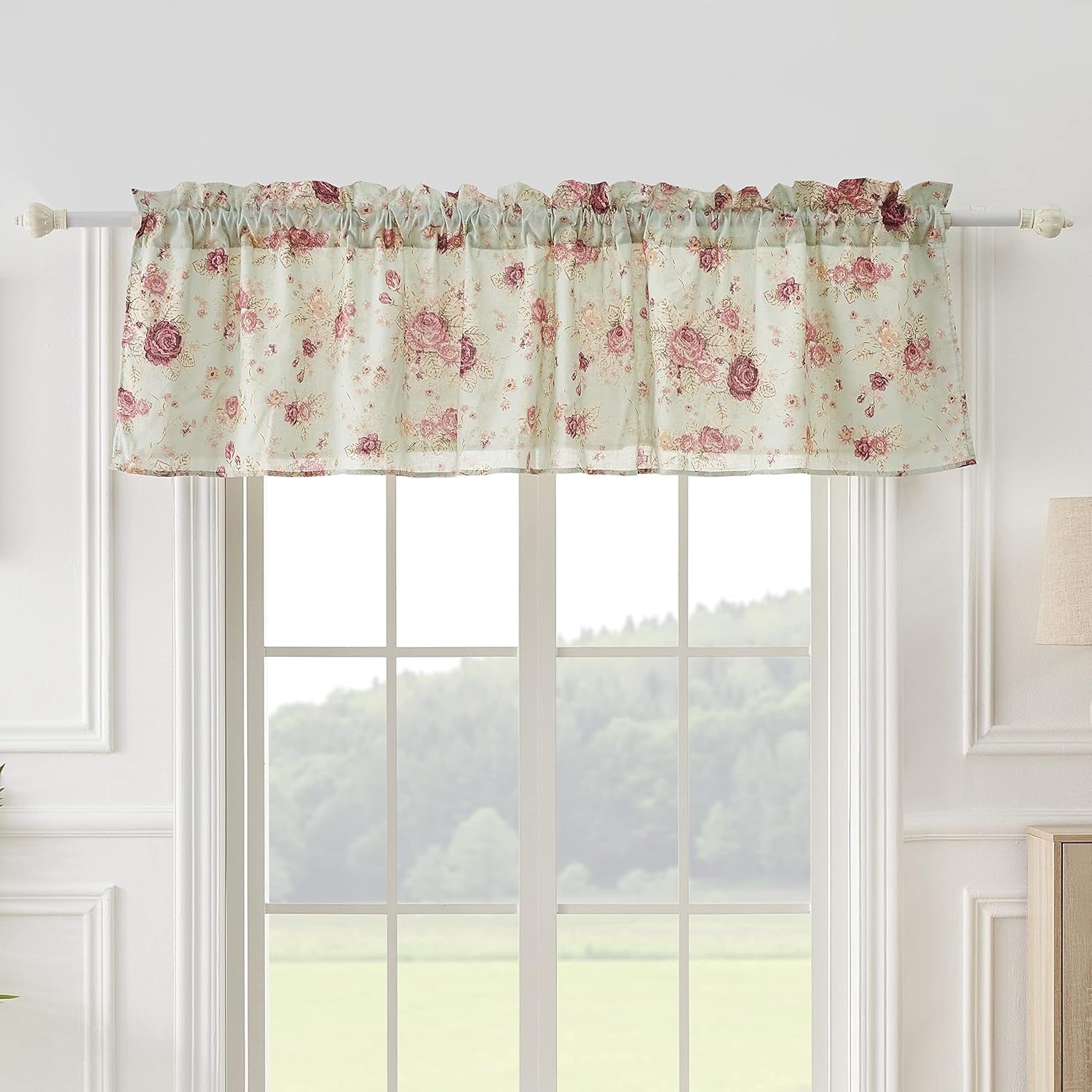 Antique Rose 100% Cotton Curtain Collection | Rod Pocket | Panel or Valance