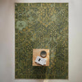 Dark Green Botanical Area Rug | Forest Leaves Arts & Crafts Design | Non-Slip | Multiple Sizes