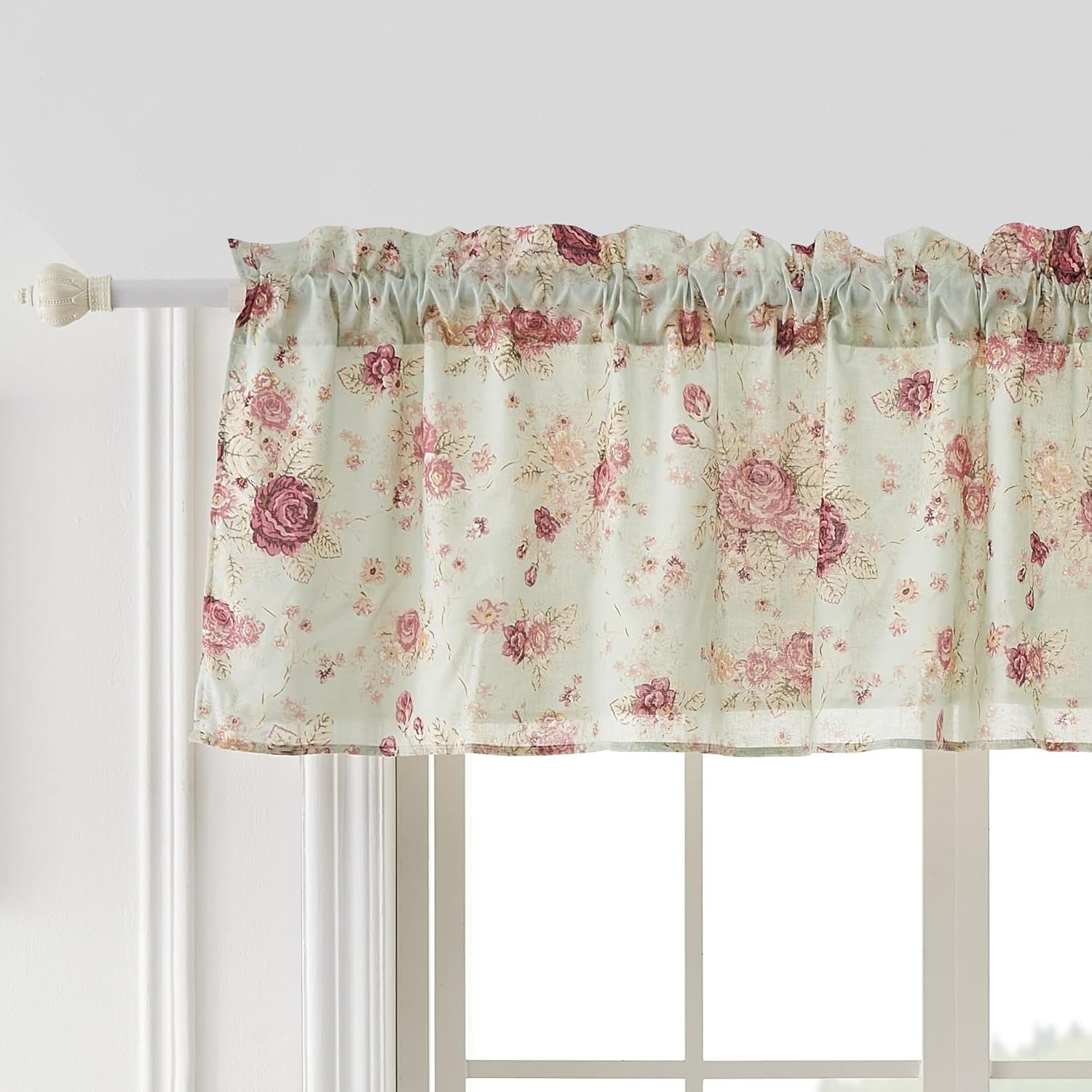 Antique Rose 100% Cotton Curtain Collection | Rod Pocket | Panel or Valance