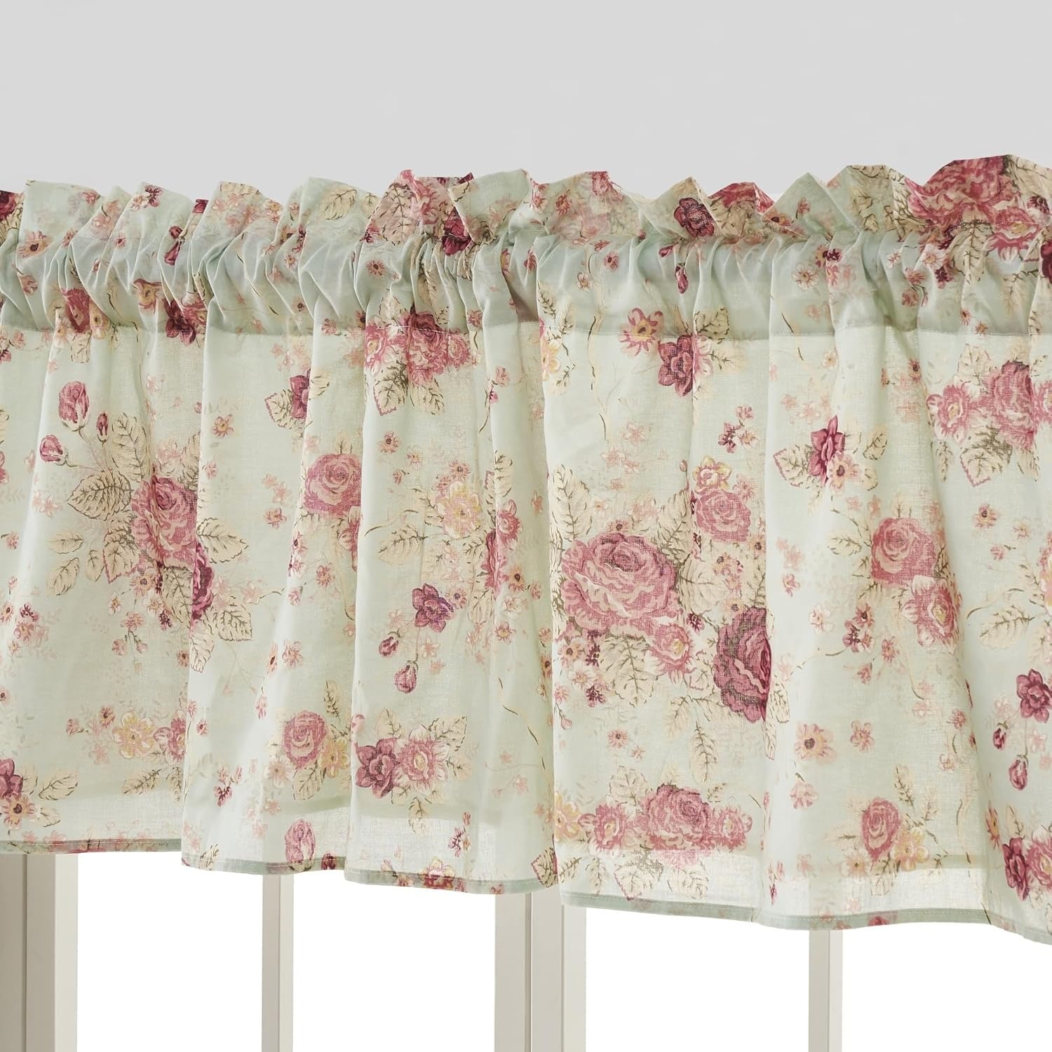 Antique Rose 100% Cotton Curtain Collection | Rod Pocket | Panel or Valance